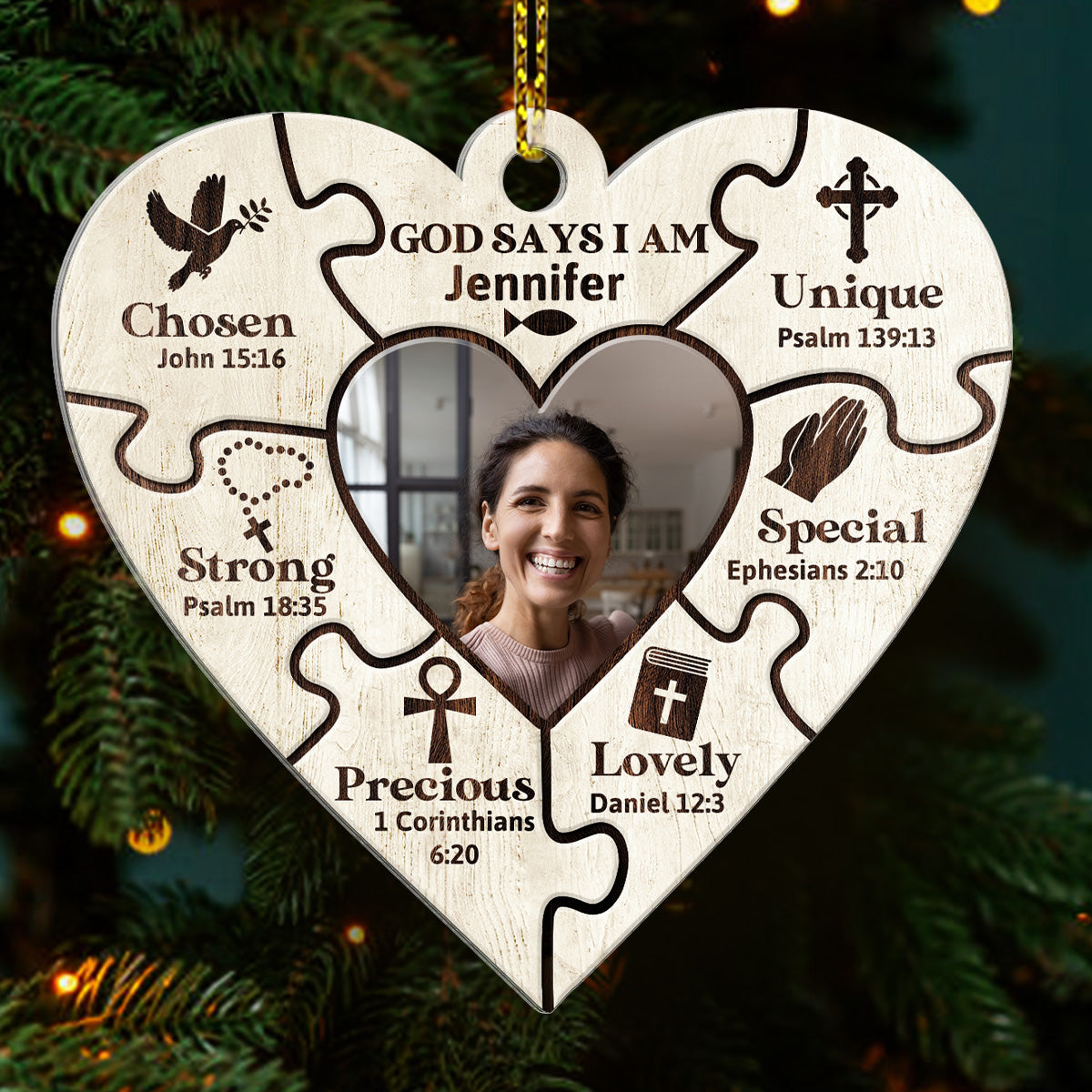 God Says You Are | Personalized 1-Side Acrylic Ornament JSACOPTN2554M