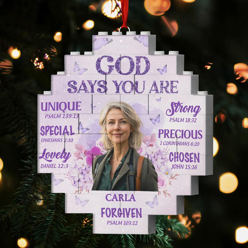 God Says You Are | Personalized Circle Buildable Ornament-1 Side Print