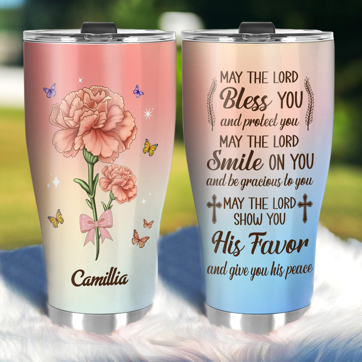 May The Lord Bless You And Protect You | Personalized Stainless Steel Tumbler