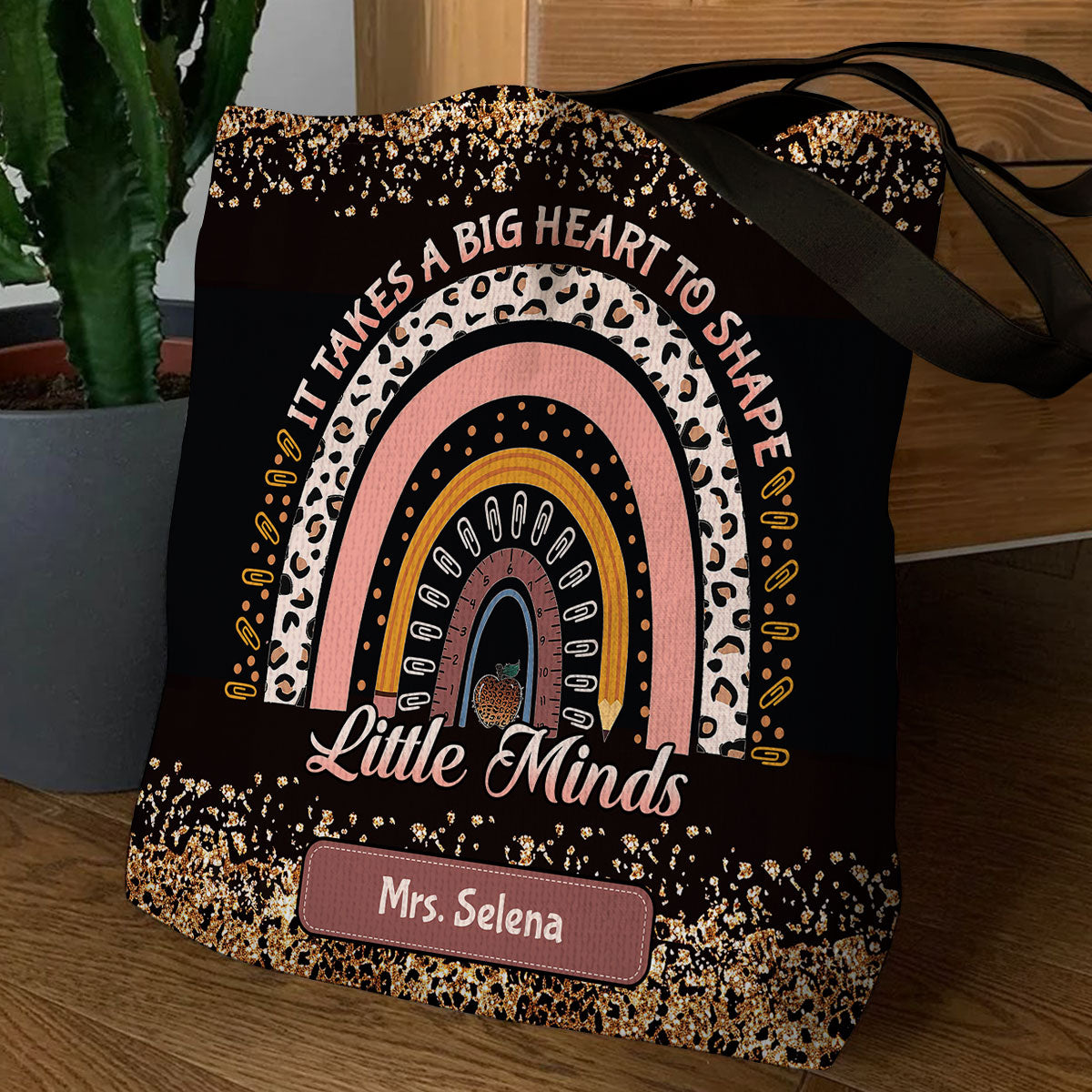 It Takes A Big Heart To Shape Little Minds | Personalized Tote Bag JSTBM1058