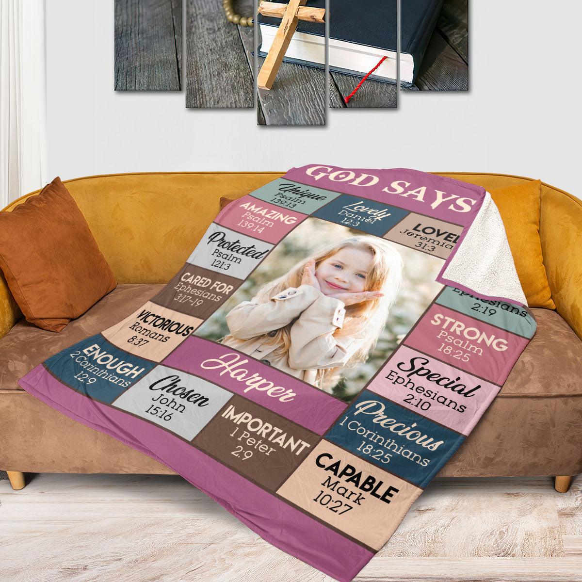 God Says I Am | Personalized Fleece Blanket