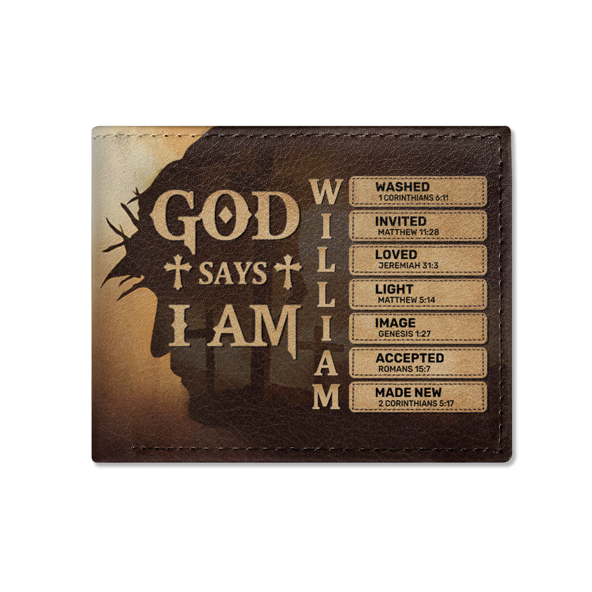 God Says I Am | Personalized Folded Wallet For Men