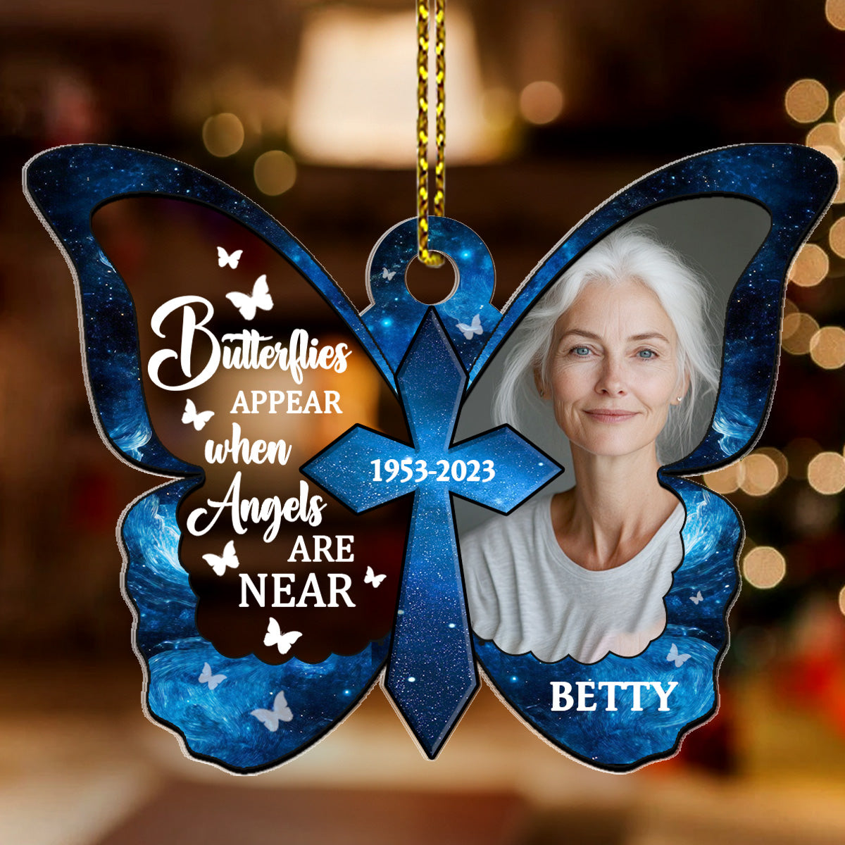 Butterflies Appear When Angels Are Near | Personalized 1-Side Acrylic Ornament JSACOHLPA2614L