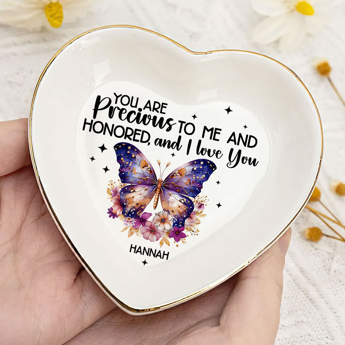 You Are Precious To Me And I Love You | Personalized Heart Shaped Jewelry Dish