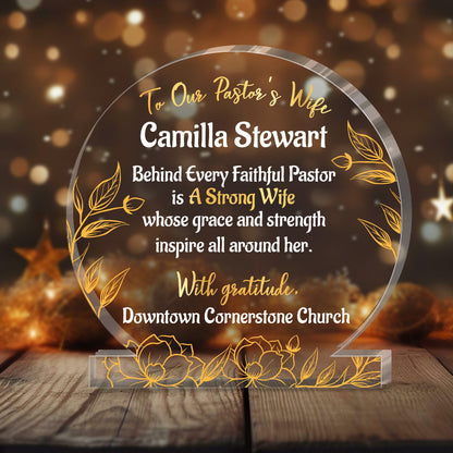 Behind Every Faithful Pastor | Personalized Custom Shaped Squared Acrylic Plaque