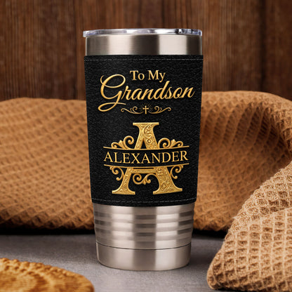 Be The Man I Know You Can Be | Personalized 20oz Leather Wrapped Tumbler
