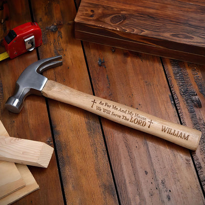 As For Me And My House We Will Serve The Lord  | Personalized Wooden Hammer