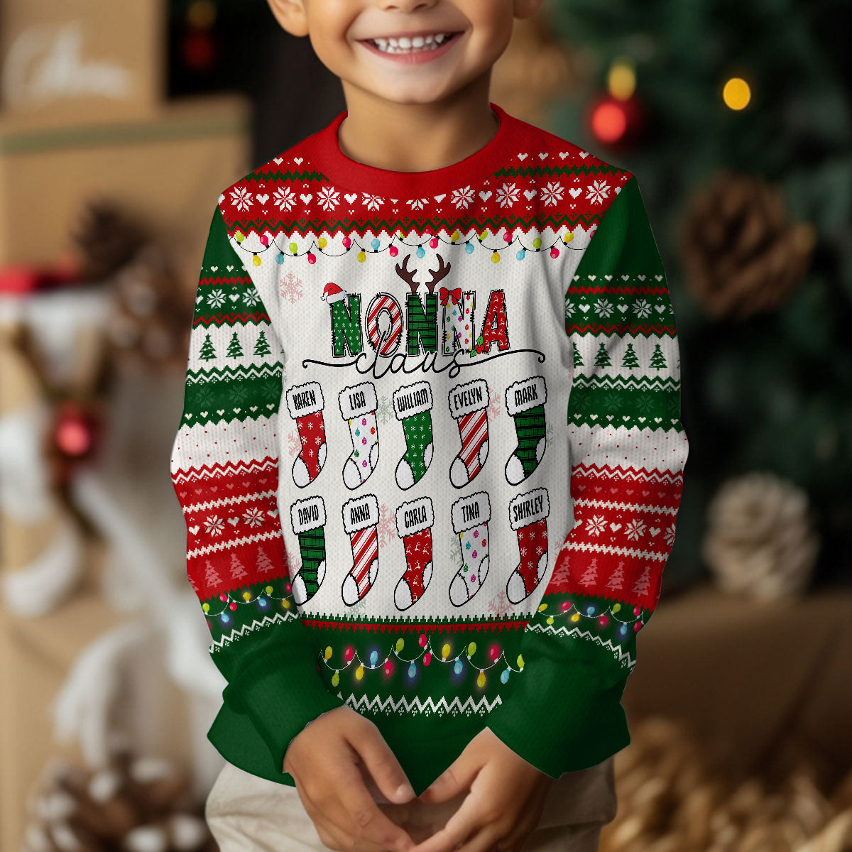 Mama Claus | Personalized Wool Sweater JSWSWPH2044M