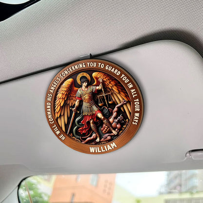 He Will Command His Angels Concerning You To Guard You In All Your Ways | Personalized Car Visor Clip