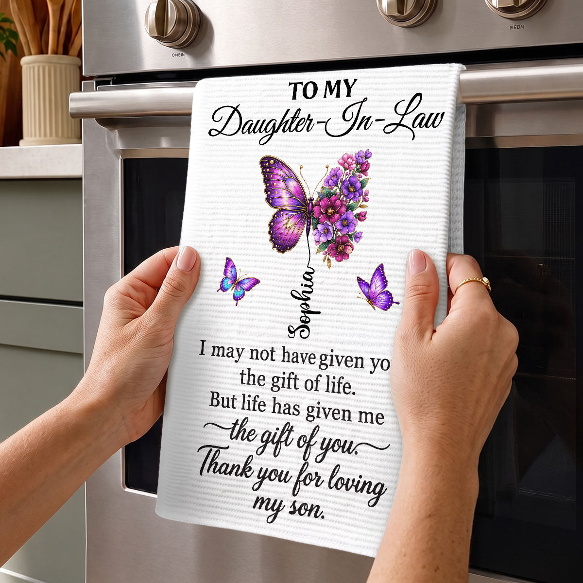 Thank You For Loving My Son | Personalized Kitchen Towel