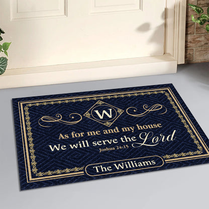As For Me And My House We Will Serve The Lord | Personalized Doormat