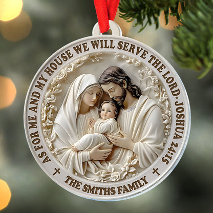 As For Me And My House We Will Serve The Lord | Personalized 1-Side Acrylic Ornament JSACOPL2807M