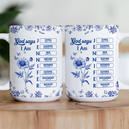 God Says I Am | Personalized Ceramic Coffee Mug