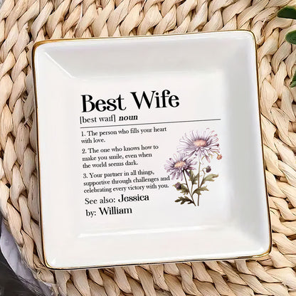 Best Wife Definition | Personalized Jewelry Dish