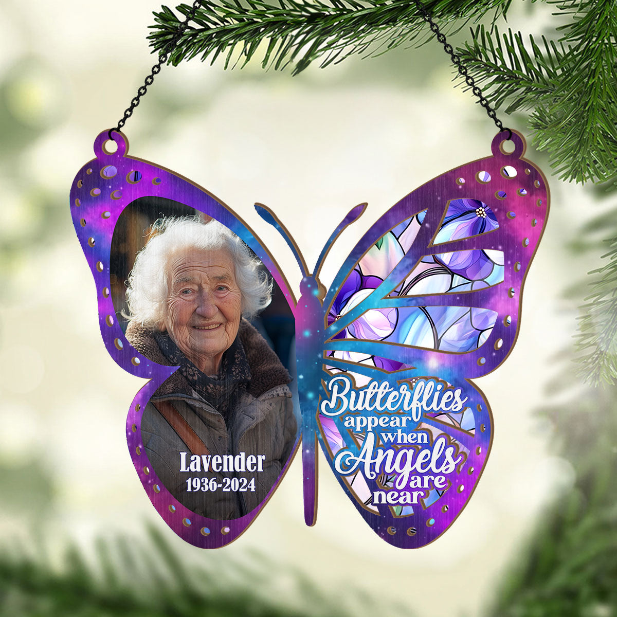 Butterflies Appear When Angels Are Near | Personalized Window Hanging Suncatcher JSWHSCHLH1476L