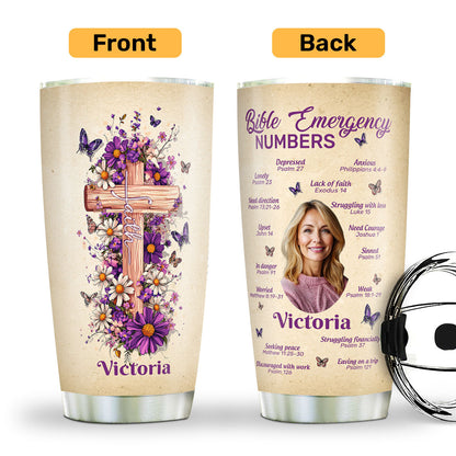 Bible Emergency Numbers | Personalized Stainless Steel Tumbler JSSSTPN2573M