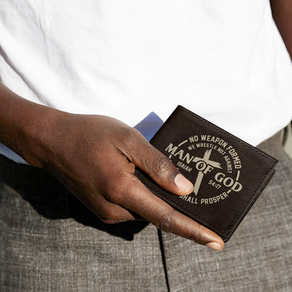 Man of God Isaiah 54:17 | Personalized Folded Wallet For Men