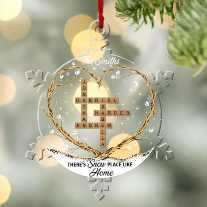 There's Snow Place Like Home Family | Personalized 1-Side Acrylic Ornament