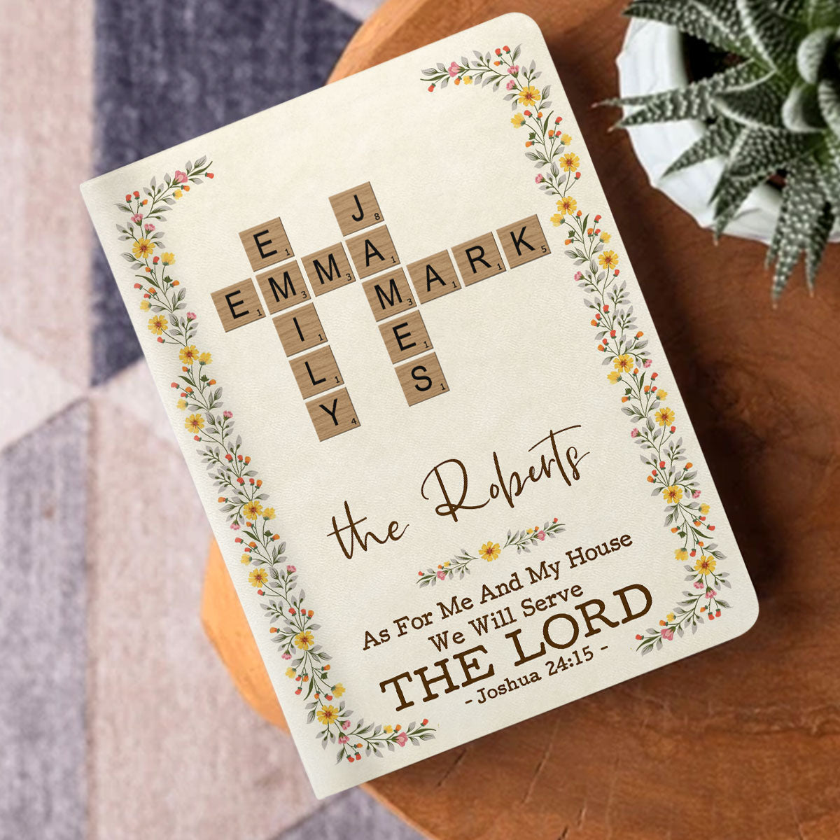 As For Me And My House We Will Serve The Lord | Personalized Leather Cover Notebook