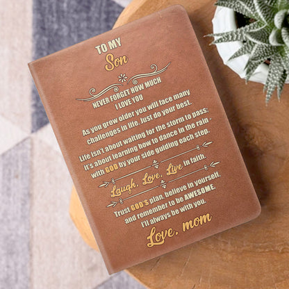 To My Son | Personalized Leather Cover Notebook