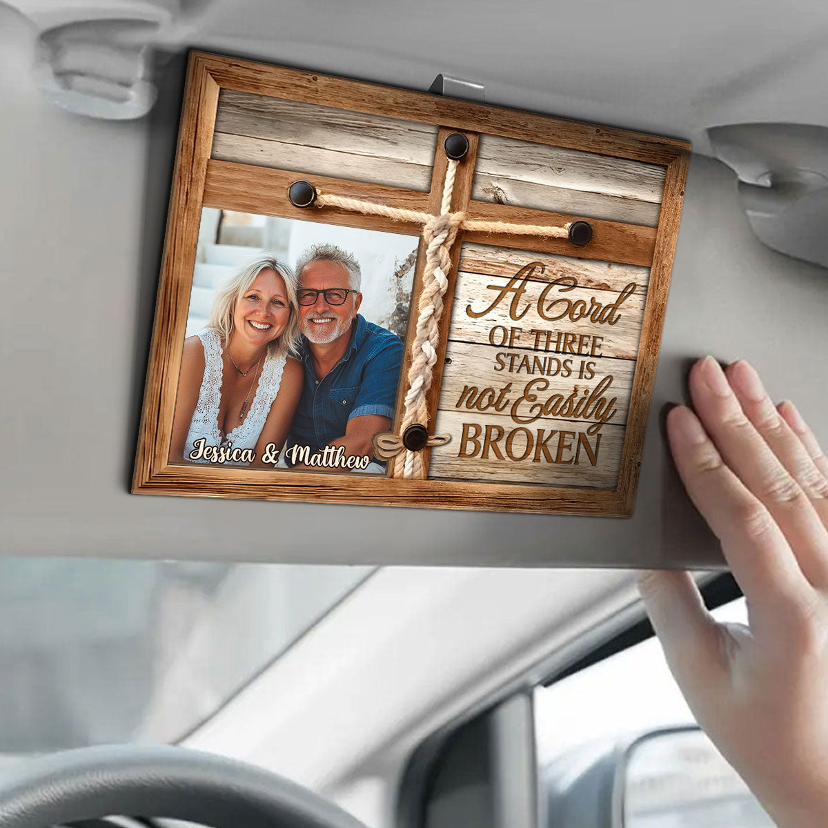 A Cord Of Three Stands Is Not Easily Broken | Personalized Car Visor Clip