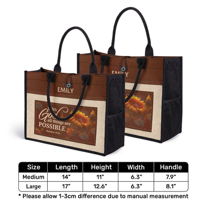 With God All Things Are Possible - Personalized New Canvas Tote Bag CTBM802