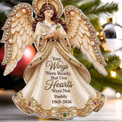 Those We Love Don't Go Away, They Walk Beside Us Every Day | Personalized Custom Shaped Stained Glass Ornament