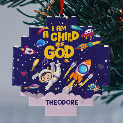 I Am A Child Of God | Personalized Circle Buildable Ornament-1 Side Print JSCBOPN2809D