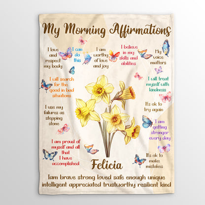 My Morning Affirmation | Personalized Fleece Blanket JSFBPN2877M