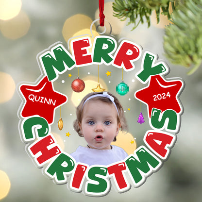 Merry Christmas Baby | Personalized 1-Side Acrylic Ornament JSACOHLN2744L