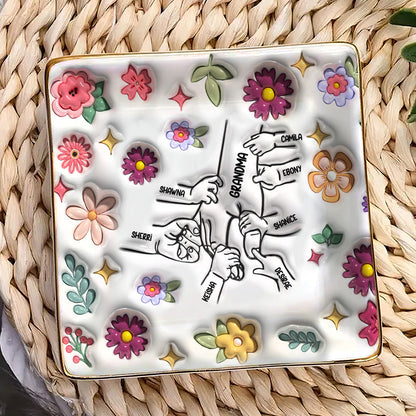 Family Over Everything | Personalized Ceramic Ring Dish Square