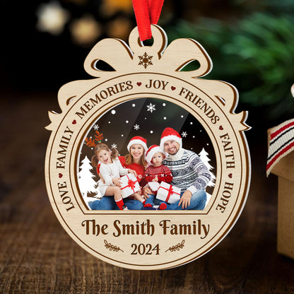 Love Family Joy Faith Hope | Personalized Wood & Acrylic Ornament JSWAOHLL2654TA