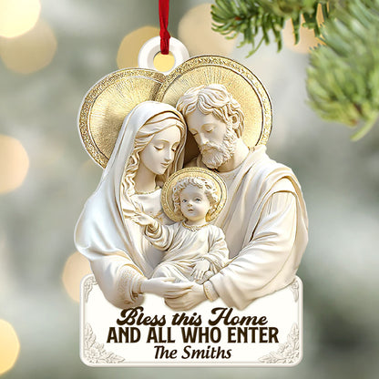 Bless This Home And All Who Enter | Personalized 1-Side Acrylic Ornament