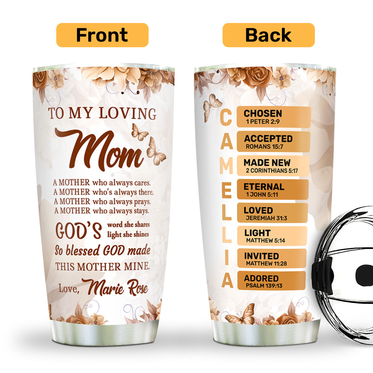 To My Loving Mom | Personalized Stainless Steel Tumbler