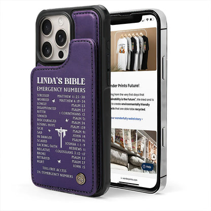 Bible Emergency Numbers | Personalized Leather Flip Wallet Phone Case