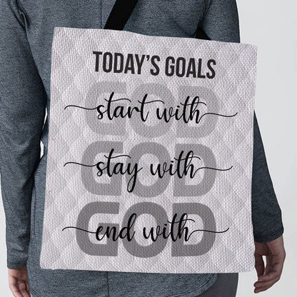Unique Christian Tote Bag - Today's Goals HO06