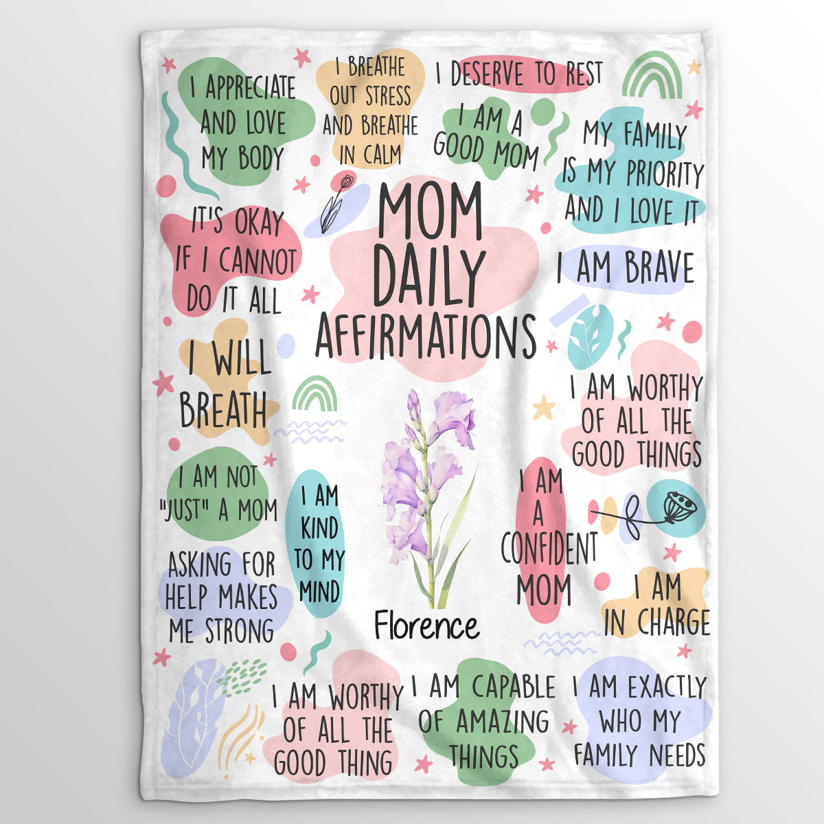 Mom Daily Affirmations - Personalized Fleece Blanket JSFBPH2454T