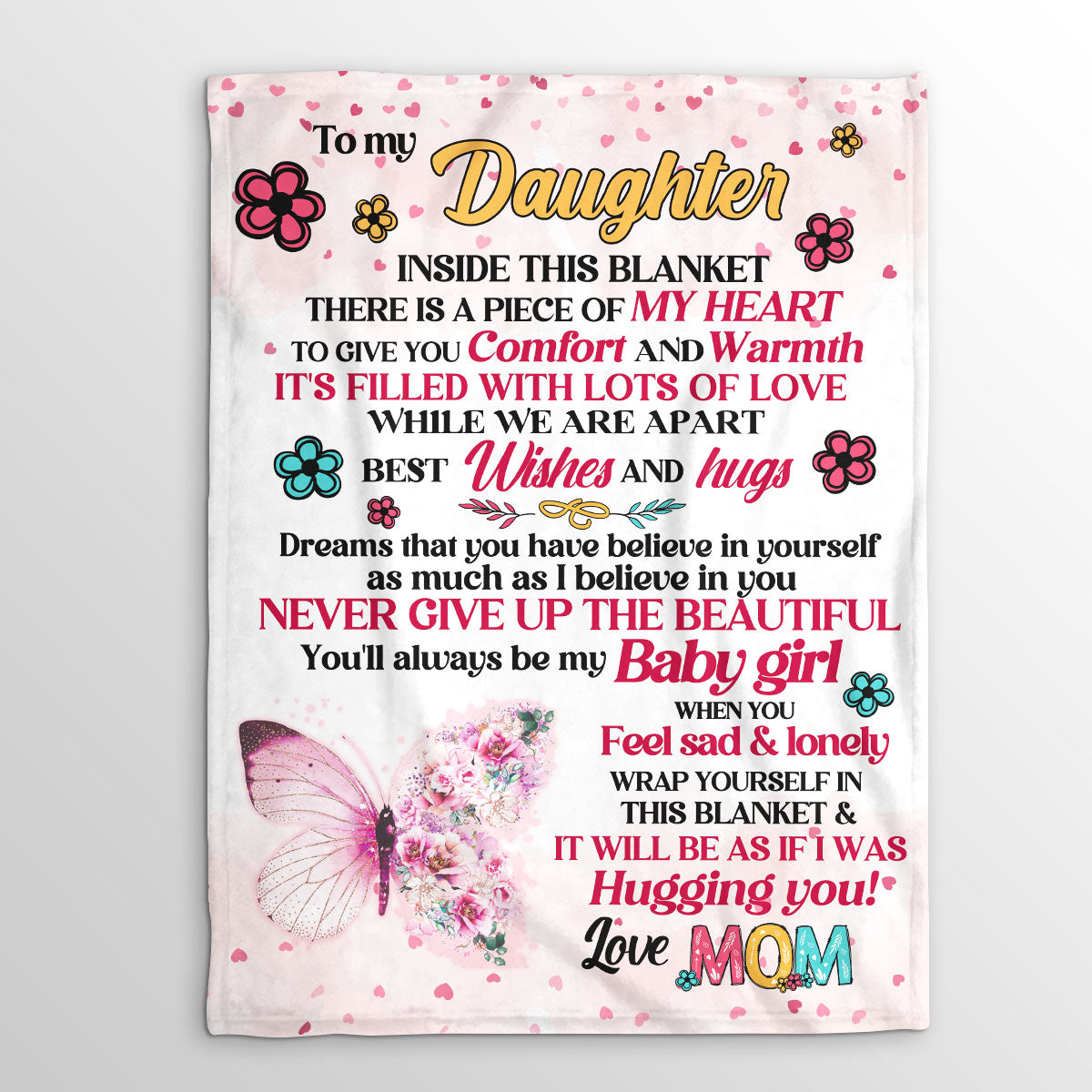 To My Daughter - Personalized Fleece Blanket JSFBPPA2425T