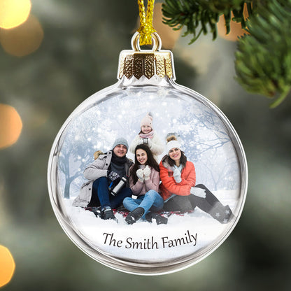 Family Christmas Ball Upload Photo | Personalized 1-Side Acrylic Ornament JSACOPL2293M