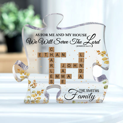 As For Me And My House We Will Serve The Lord | Personalized Custom Shaped Squared Acrylic Plaque