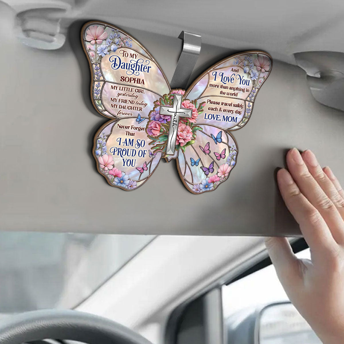 My Little Girl Yesterday, My Friend Today, My Daughter Forever | Personalized Car Visor Clip