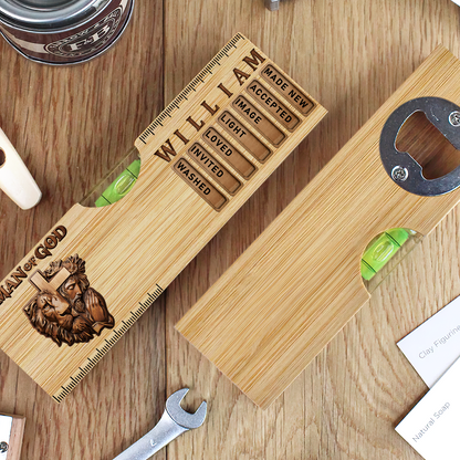 Man Of God | Personalized Wooden Spirit Level Bottle Opener