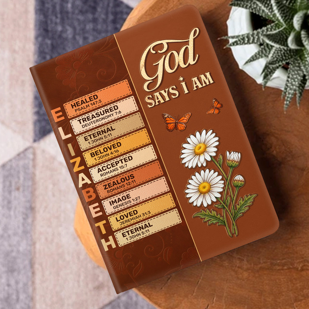 God Says I Am | Personalized Leather Cover Notebook