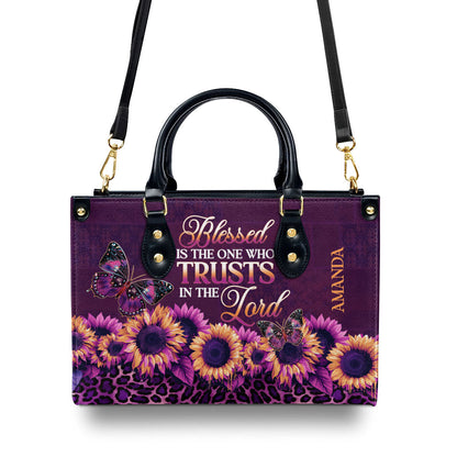 Jesuspirit | Personalized Leather Handbag With Zipper | Blessed Is The One Who Trusts In The Lord LHBM795