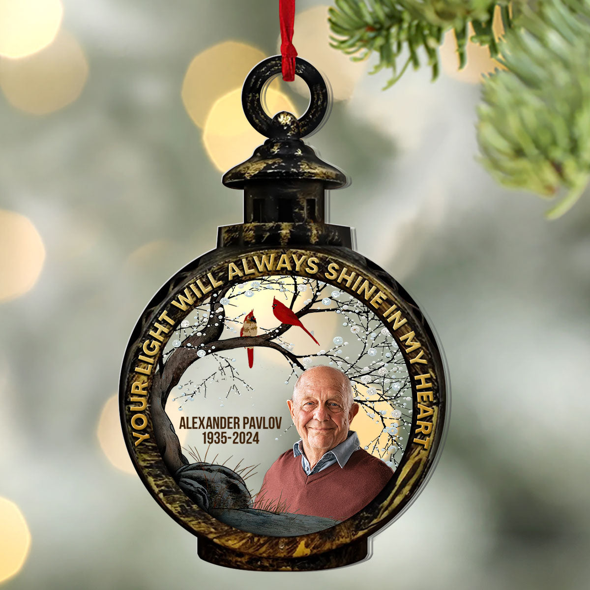 Your Light Will Always Shine In My Heart | Personalized 1-Side Acrylic Ornament JSACOPH2508T