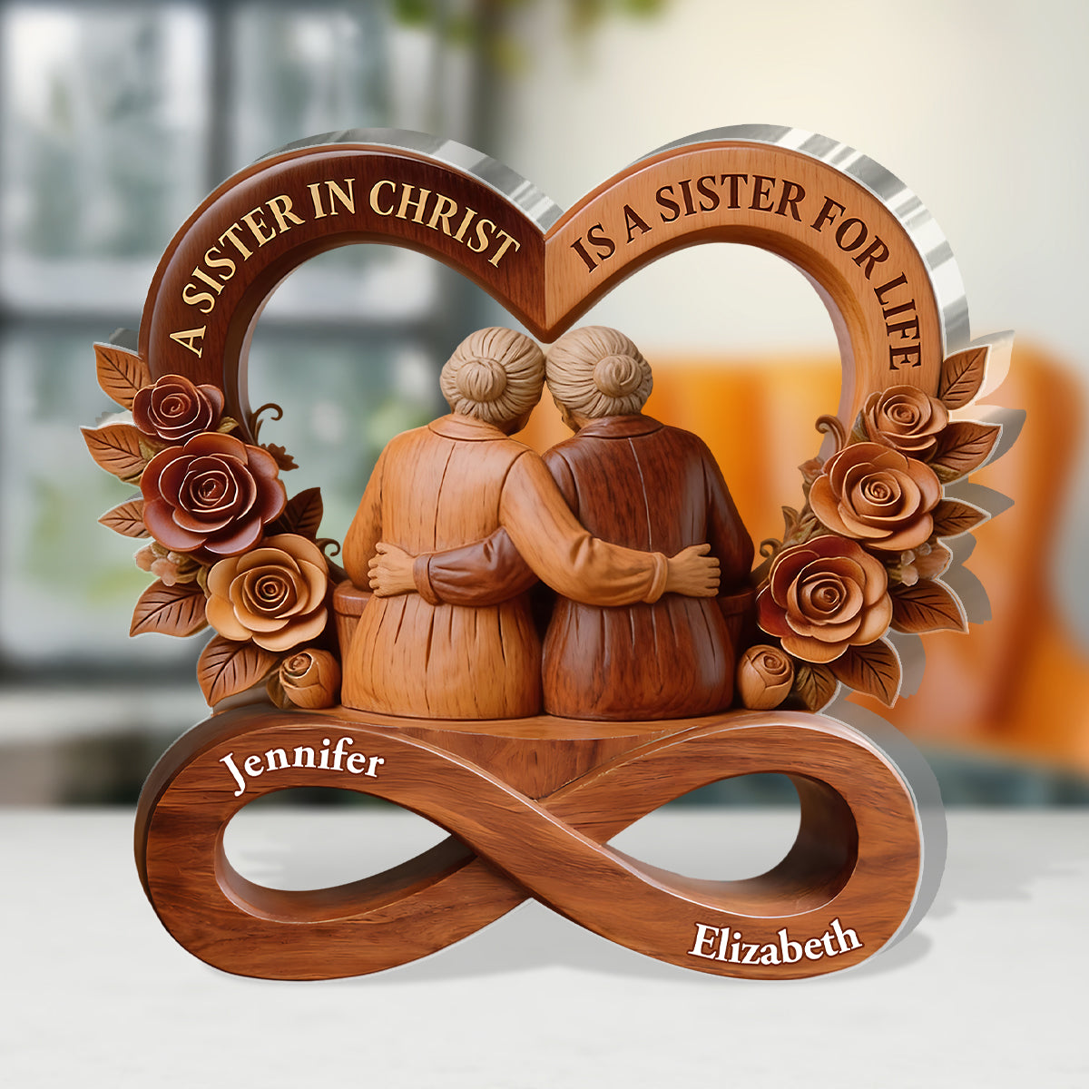 A Sister In Christ Is A Sister For Life | Personalized Custom Shaped Acrylic Plaque