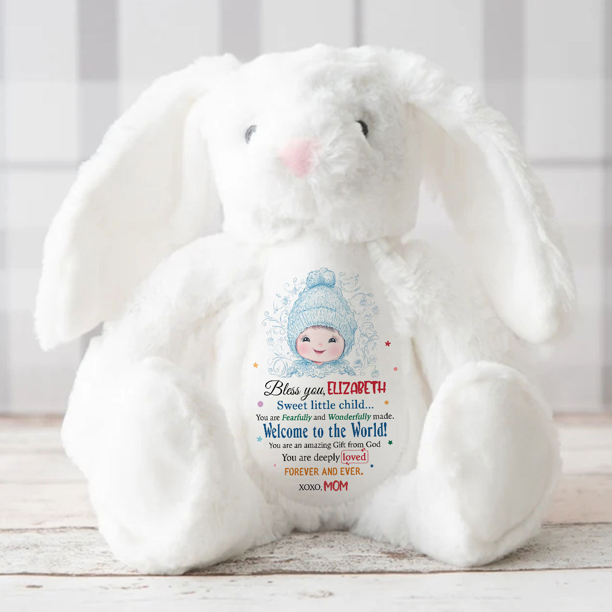 Bless You Precious Child | Personalized Stuffed Bunny