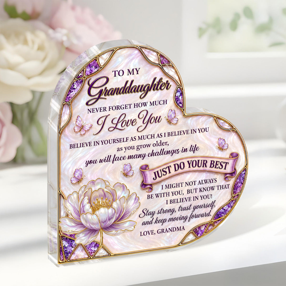 To My Daughter My Granddaughter My Little Girl | Personalized Custom Shaped Acrylic Plaque
