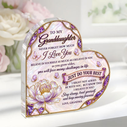 To My Daughter My Granddaughter My Little Girl | Personalized Custom Shaped Acrylic Plaque