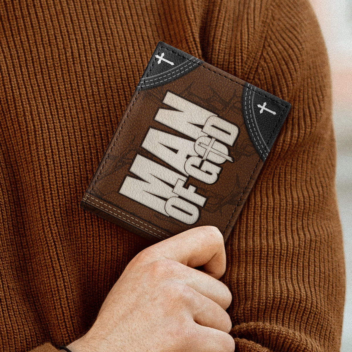God Says I Am | Personalized Leather Folded Wallet